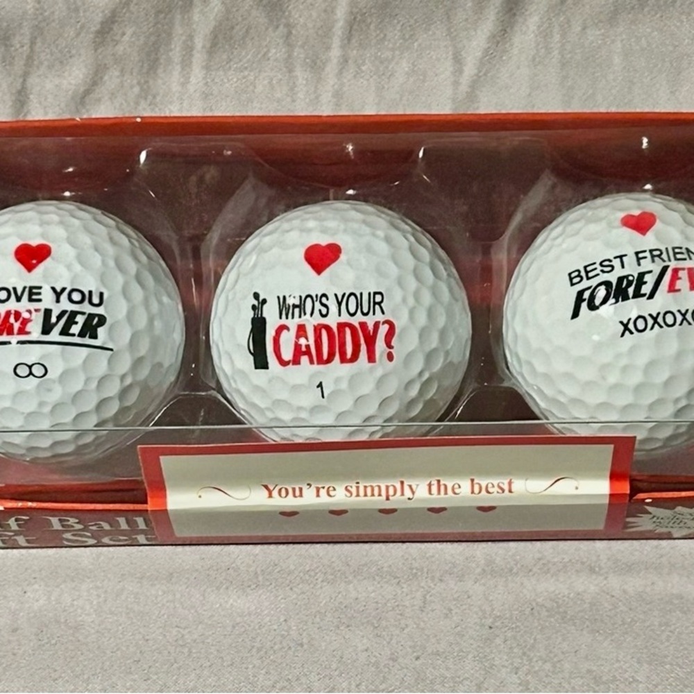 Set of White Golf Balls with Fun Prints